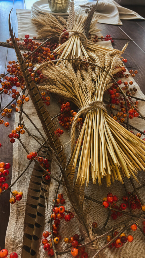 Wheat Bundle and Berry Arrangement