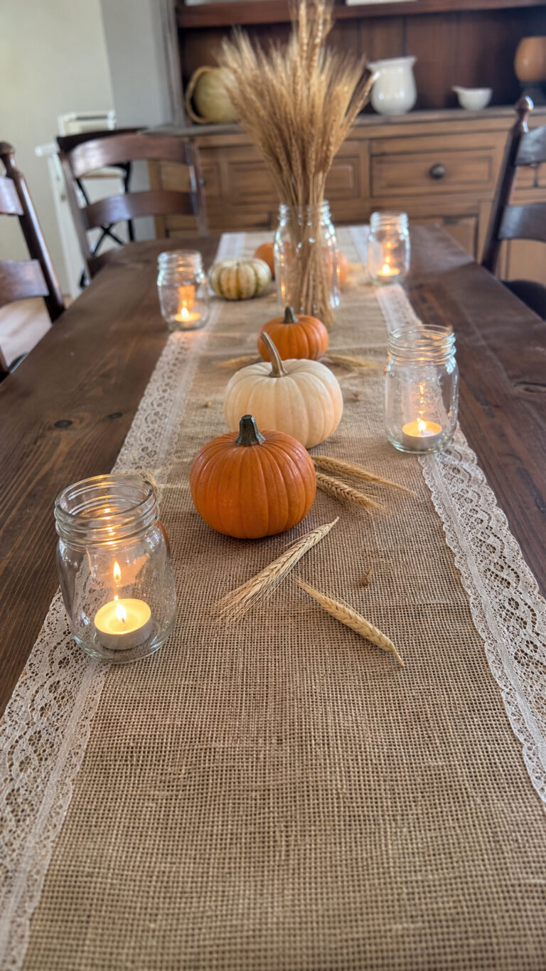 Classic Burlap and Lace Runner