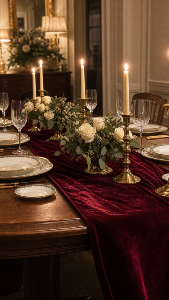 Elegant Velvet or Silk Runner