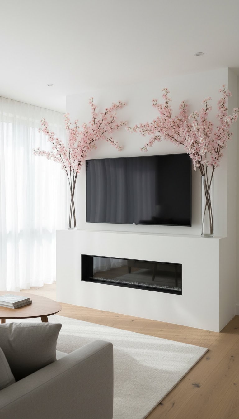 TV-Top Faux Flower Branches