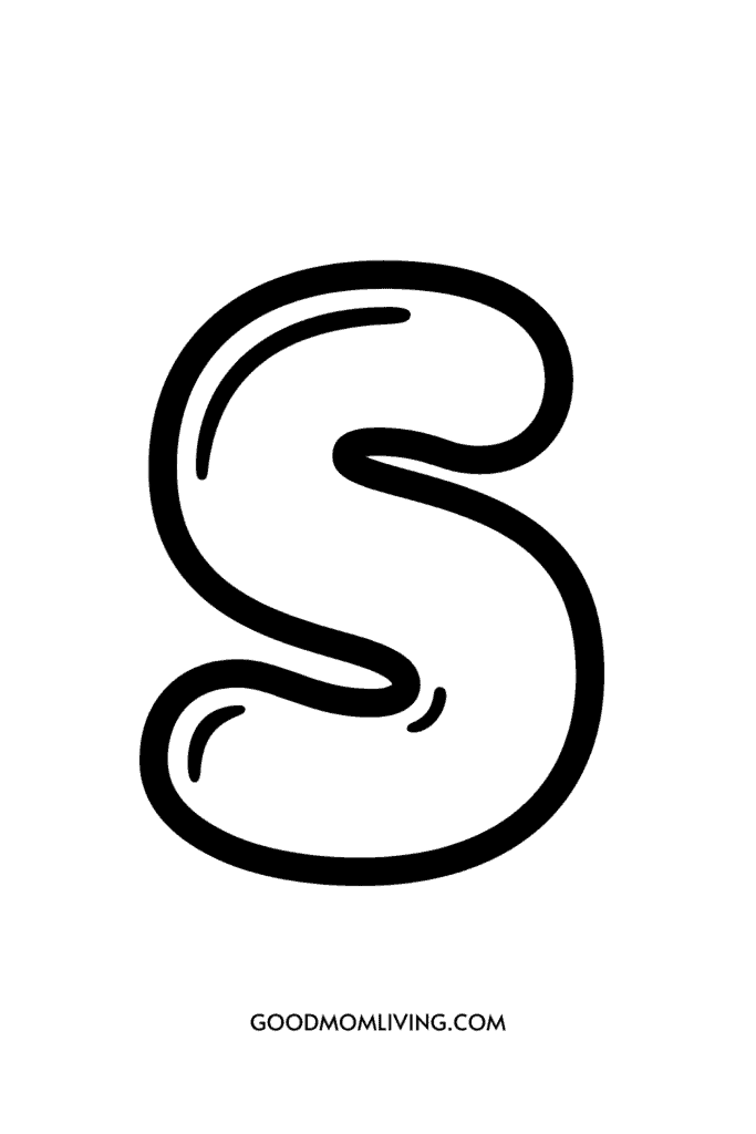 Free Bubble Letter S Printable for Coloring Pages - Good Mom Living free-bubble-letter-s-printable-for-coloring-pages-good-mom-living