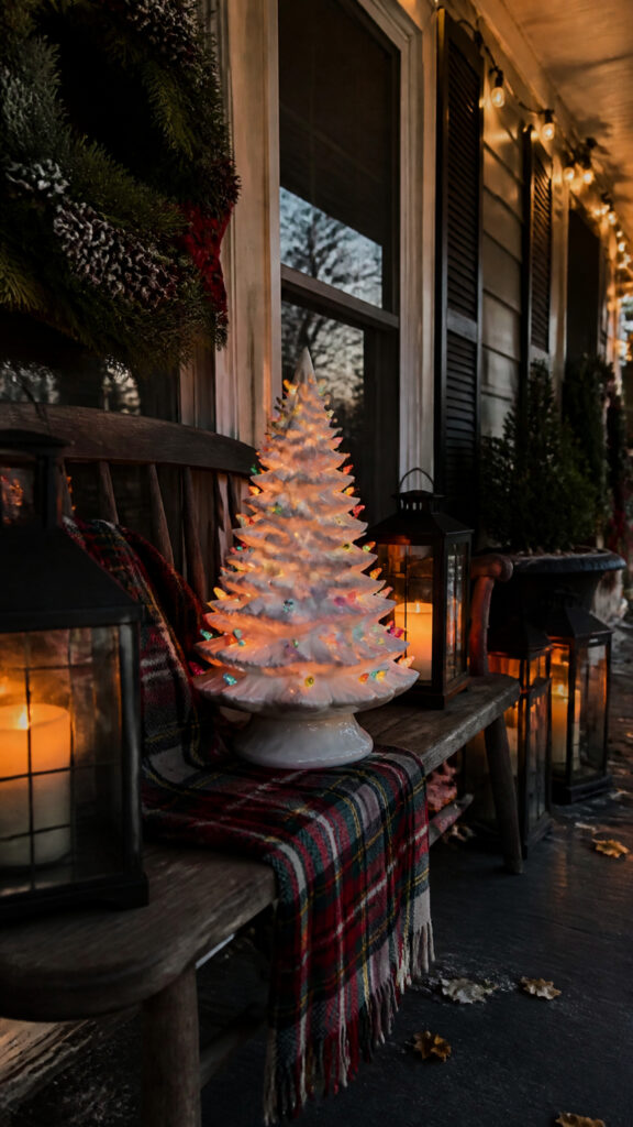 Outdoor and Covered Porch Vintage Christmas Displays