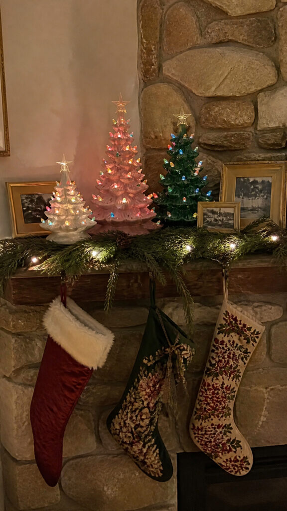 Styling Your Mantel with Vintage Ceramic Christmas Trees