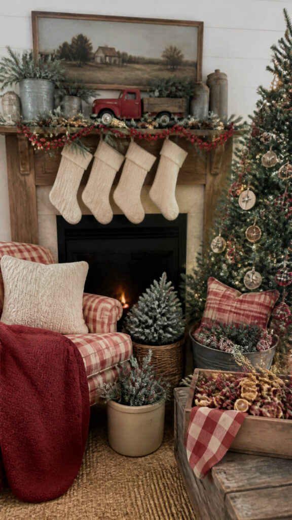Rustic Red and Cream Country Charm