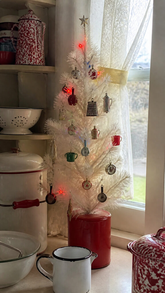 Add a Vintage-Style Christmas Tree in the Kitchen