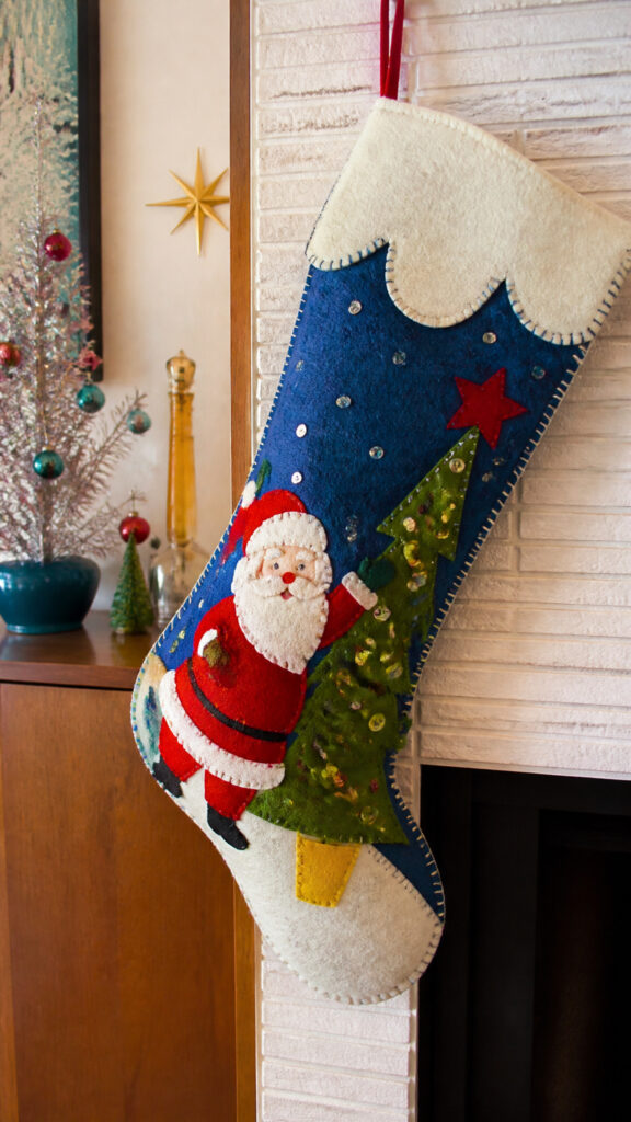 Felt Stockings with Vintage Appliqué Details