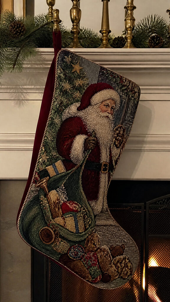 Needlepoint Stockings with Intricate Designs