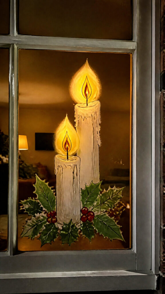 Old-Fashioned Candles and Holiday Greetings