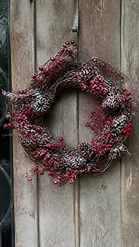 Classic Red Berry and Pinecone Wreath