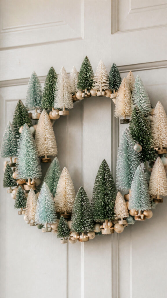 Nostalgic Bottle Brush Tree Wreath