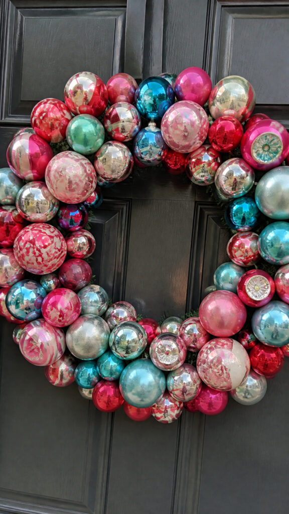 Vintage Shiny Brite Ornament Wreath