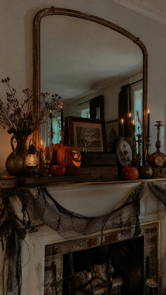 Style a Vintage Halloween Mantel