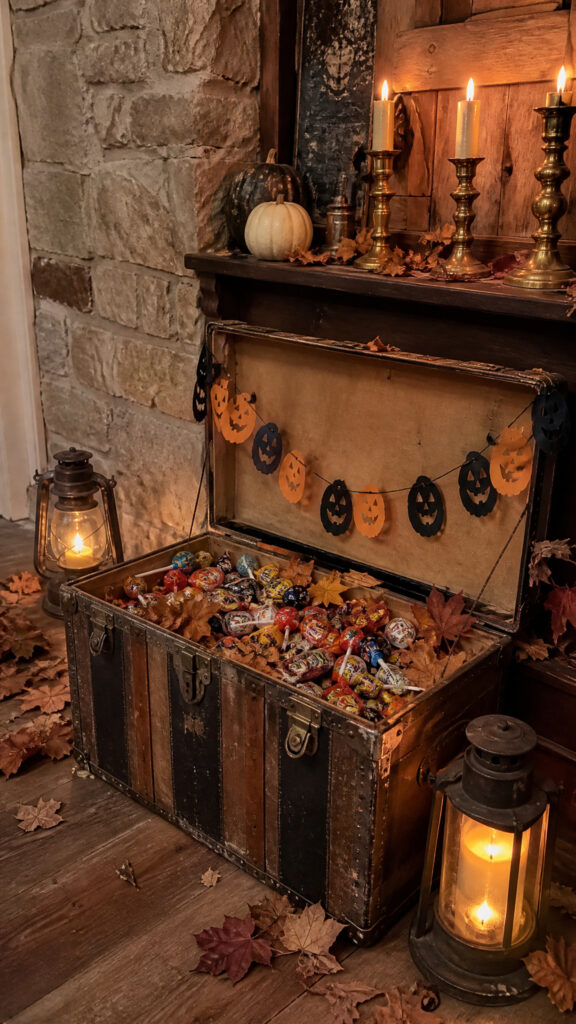 Style an Antique Trunk as a Trick-or-Treat Station