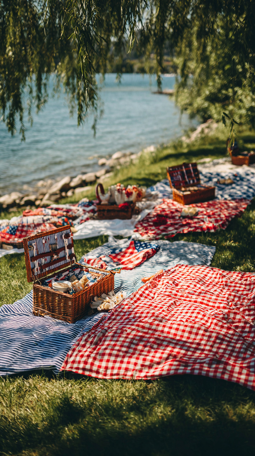 Vintage Picnic Blanket Setup - Image 3