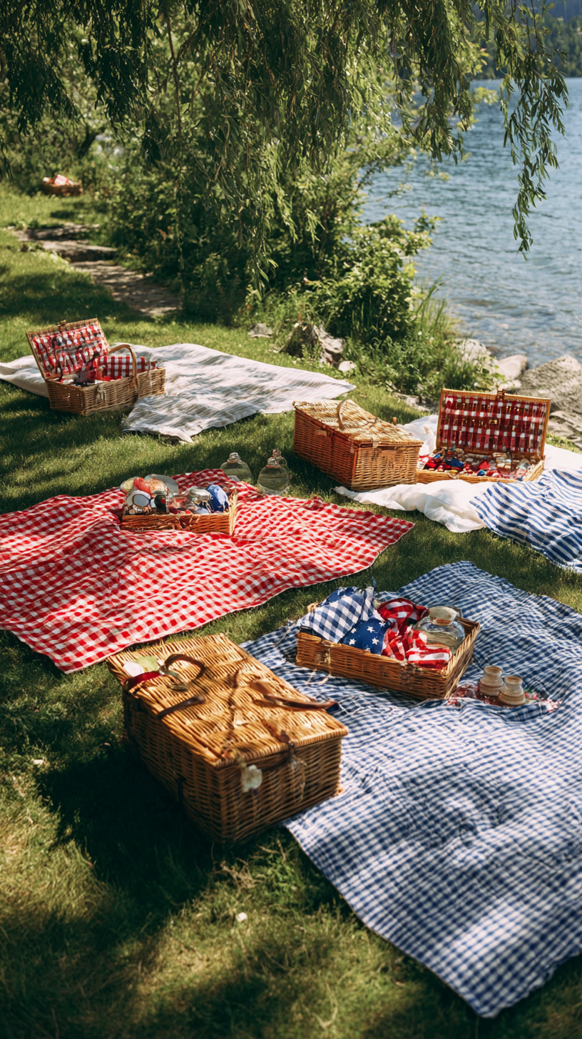 Vintage Picnic Blanket Setup - Image 1
