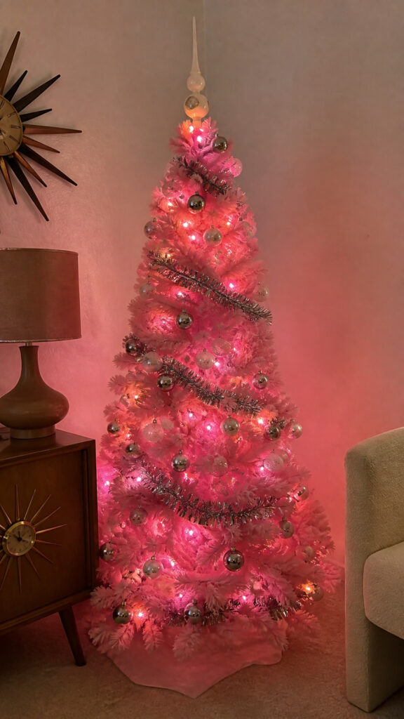 Pink Flocked Christmas Tree Magic