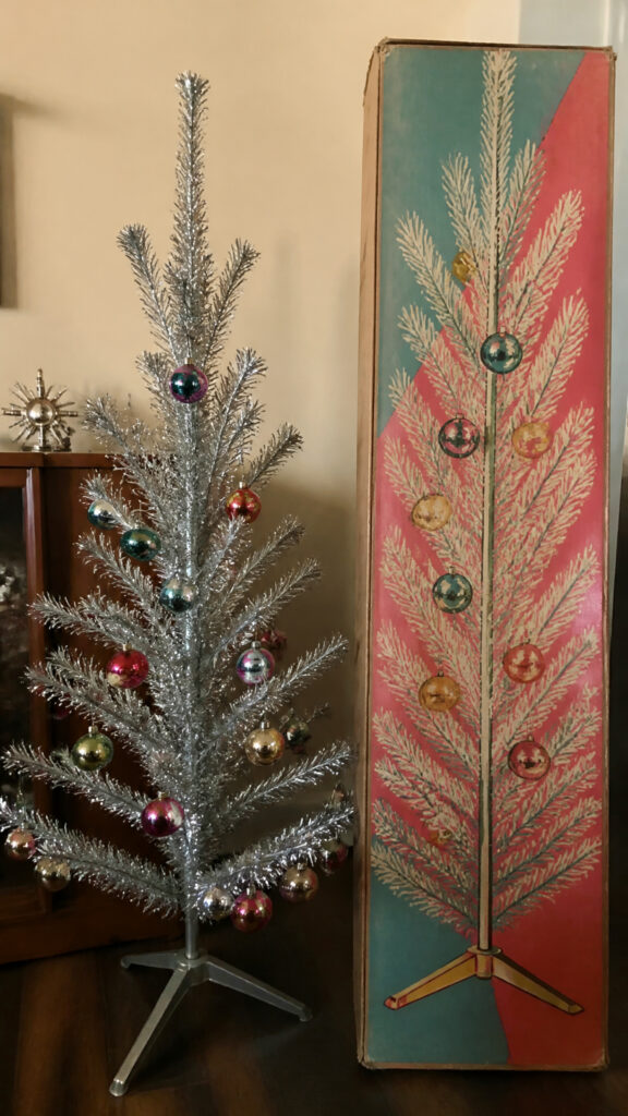 Vintage Tinsel Trees with Original Packaging