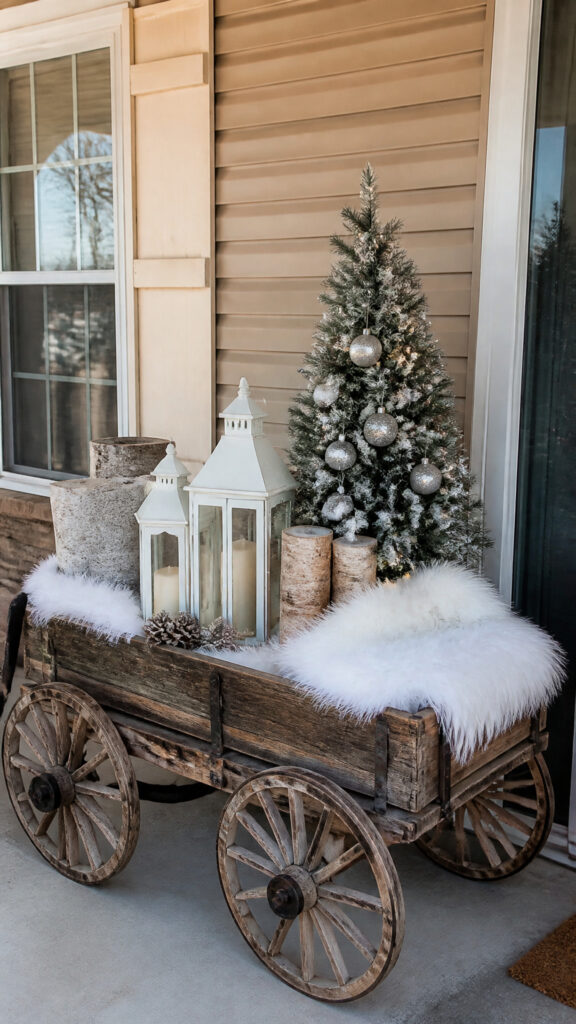 Rustic Wooden Wagon Winter Wonderland