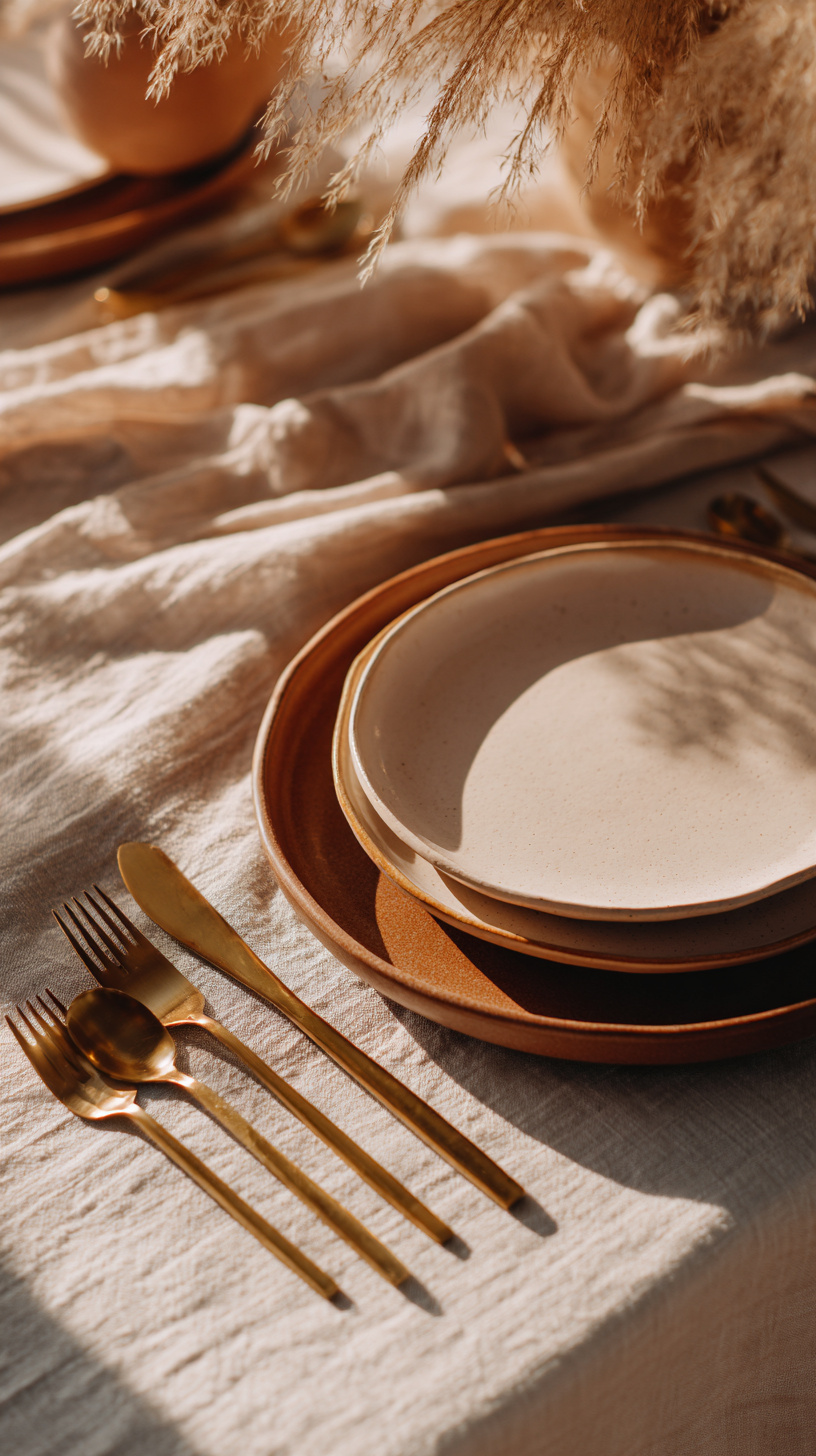 Warm Neutral Tablescape - Image 1