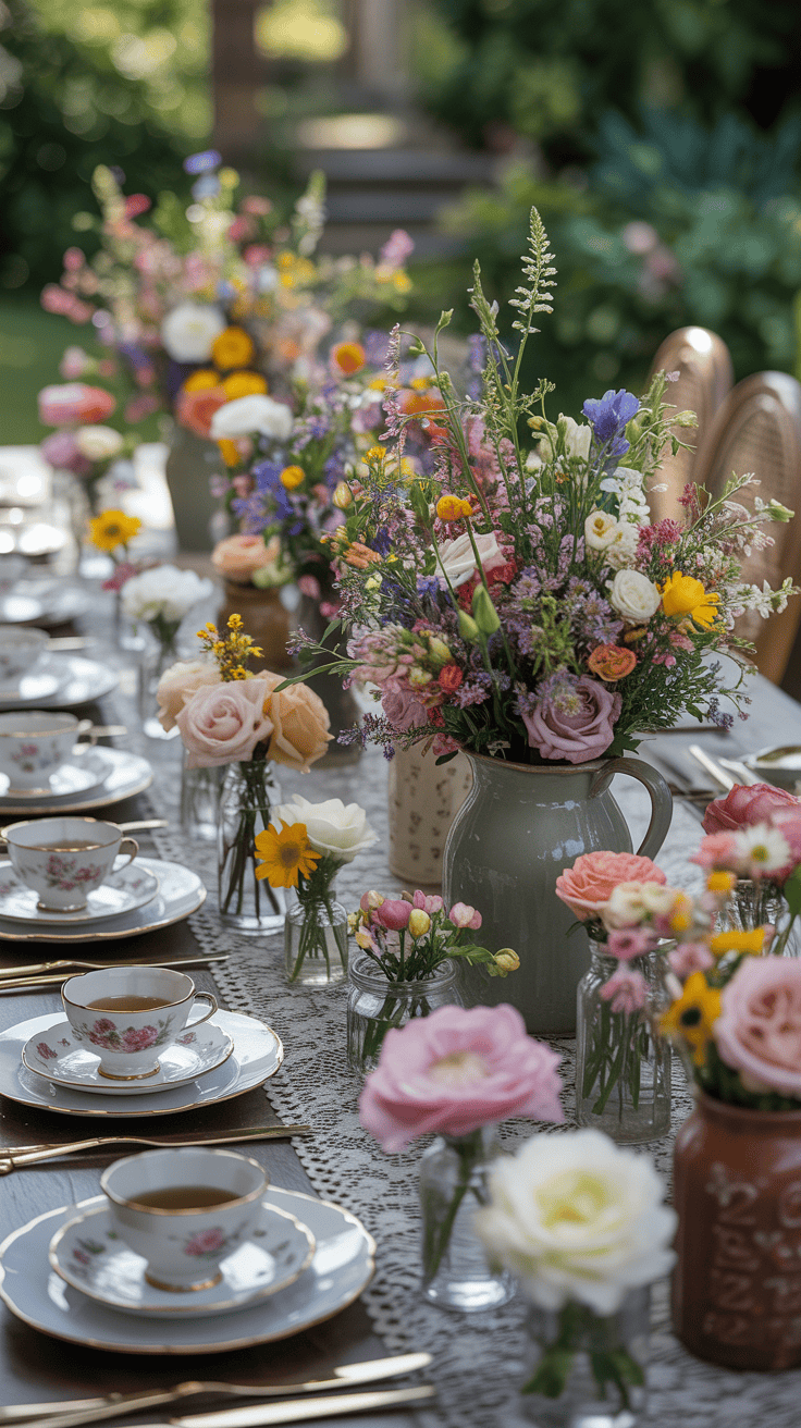 Whimsical Garden Party Table with Florals