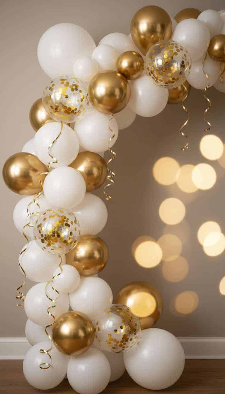 White and Gold Balloon Arch