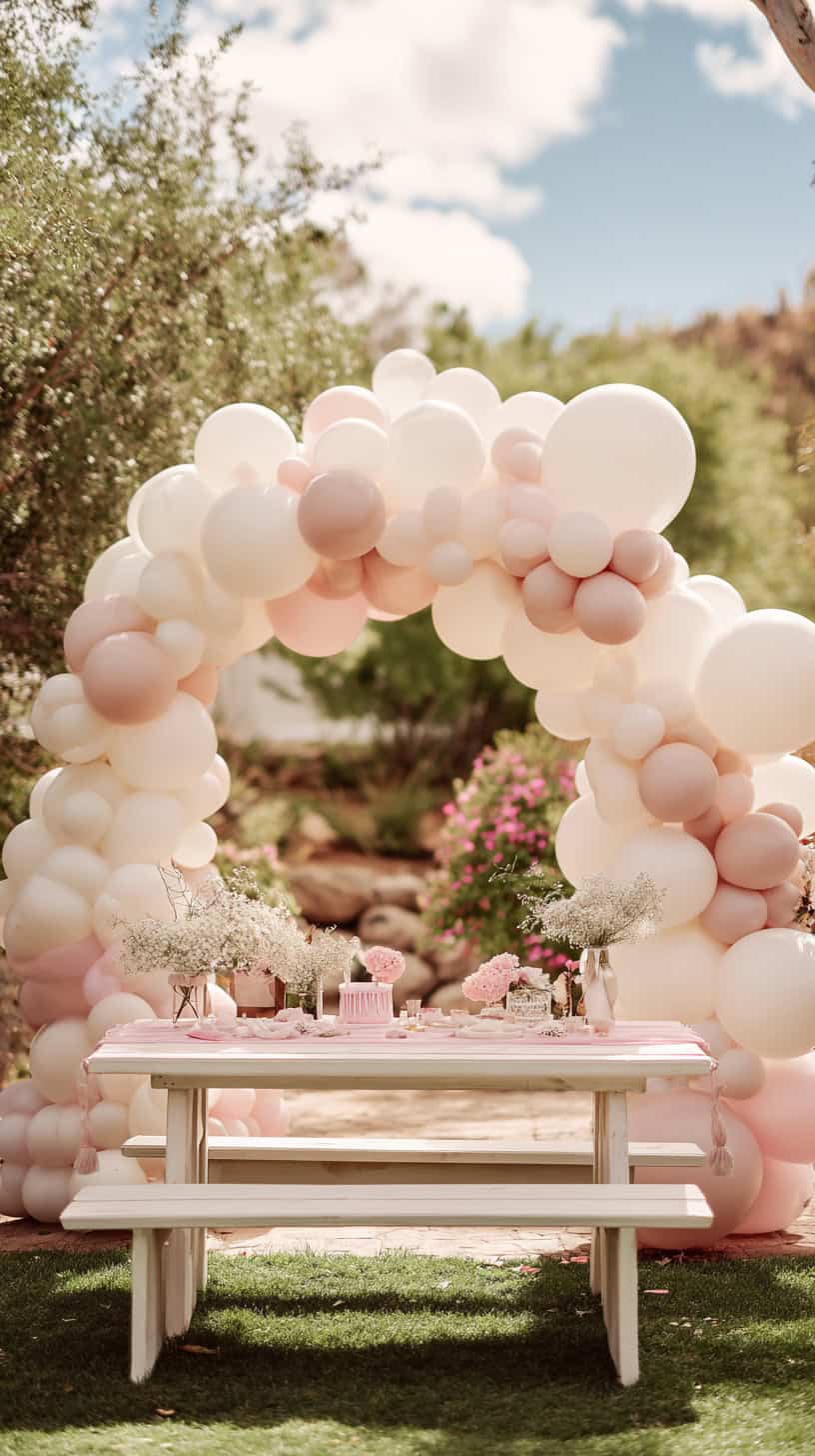White Balloon Garland Arch - Image 2
