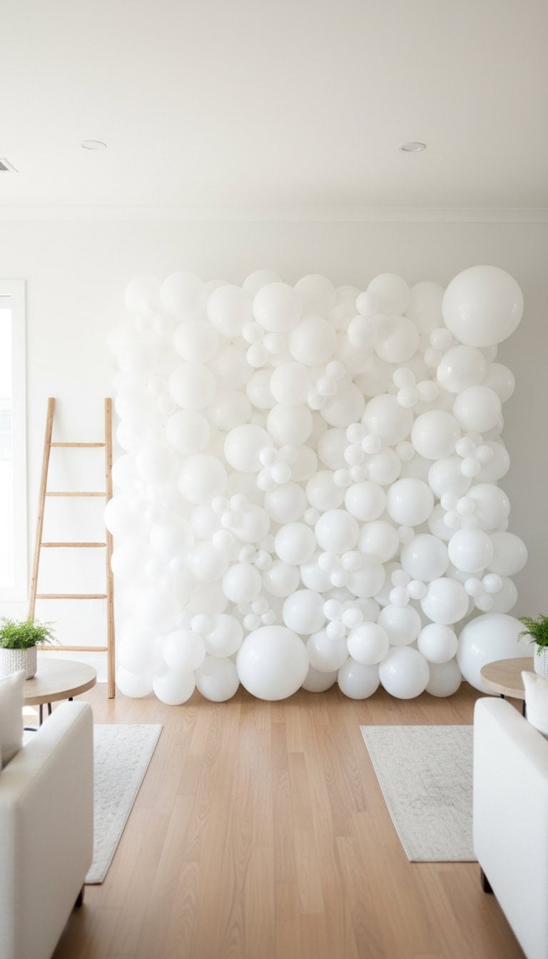 White Balloon Photo Backdrop