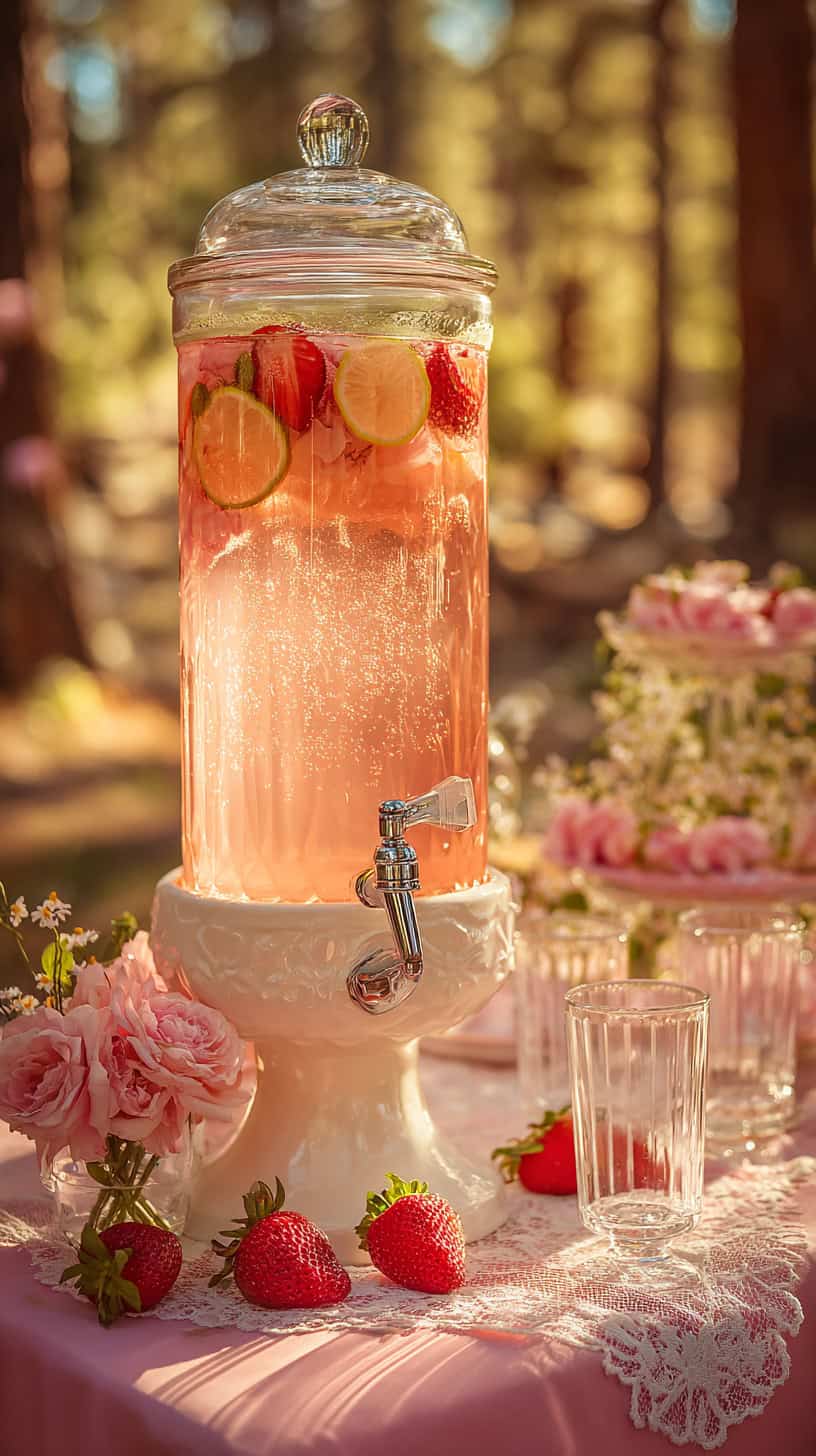 White Glass Drink Dispenser - Image 1