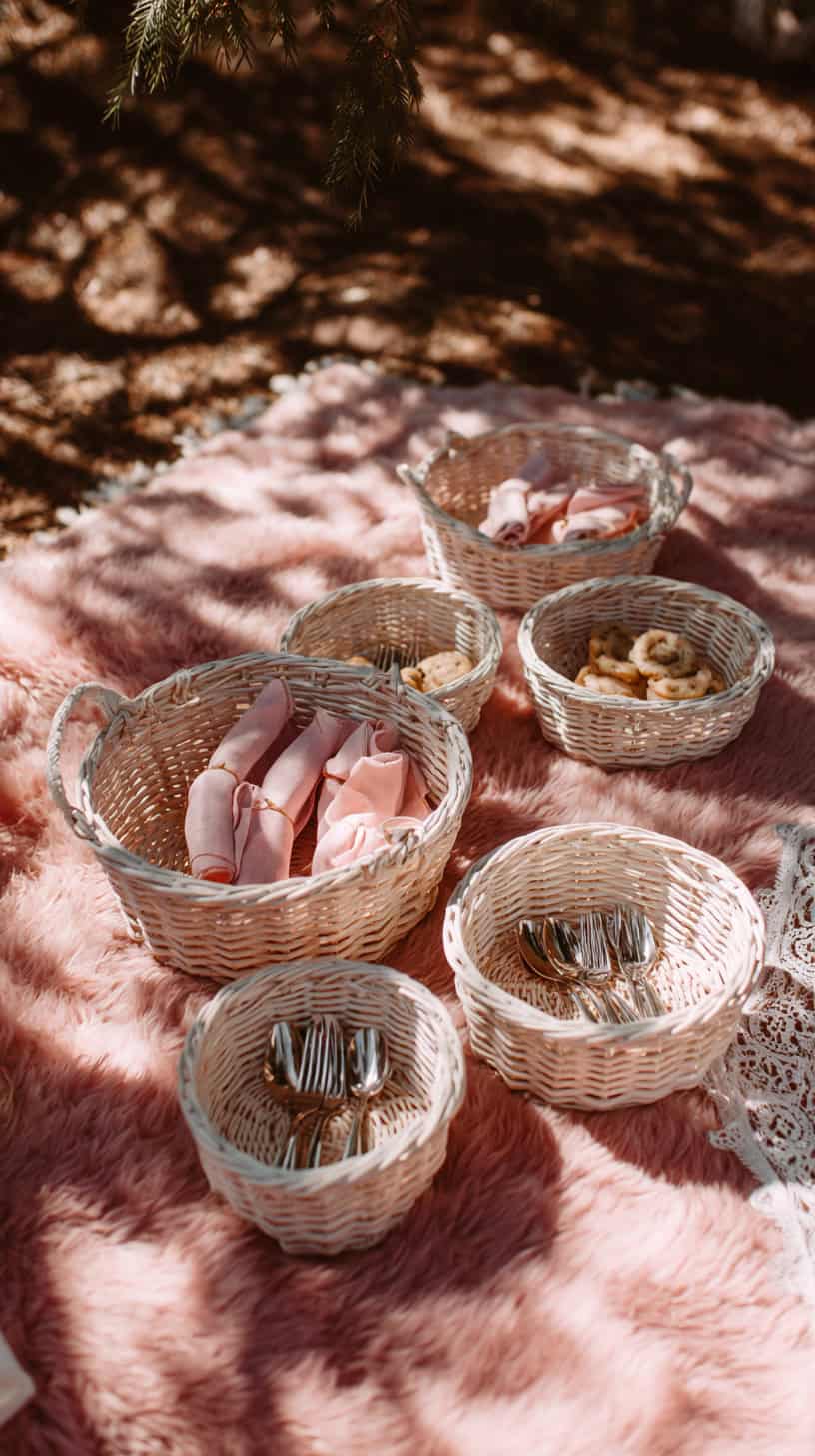 White Wicker Baskets - Image 1
