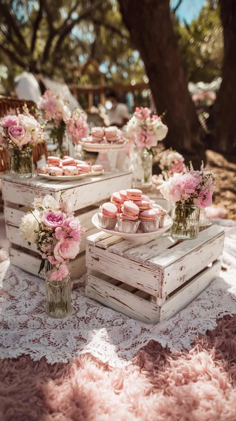 White Wooden Crate Centerpieces - Image 1