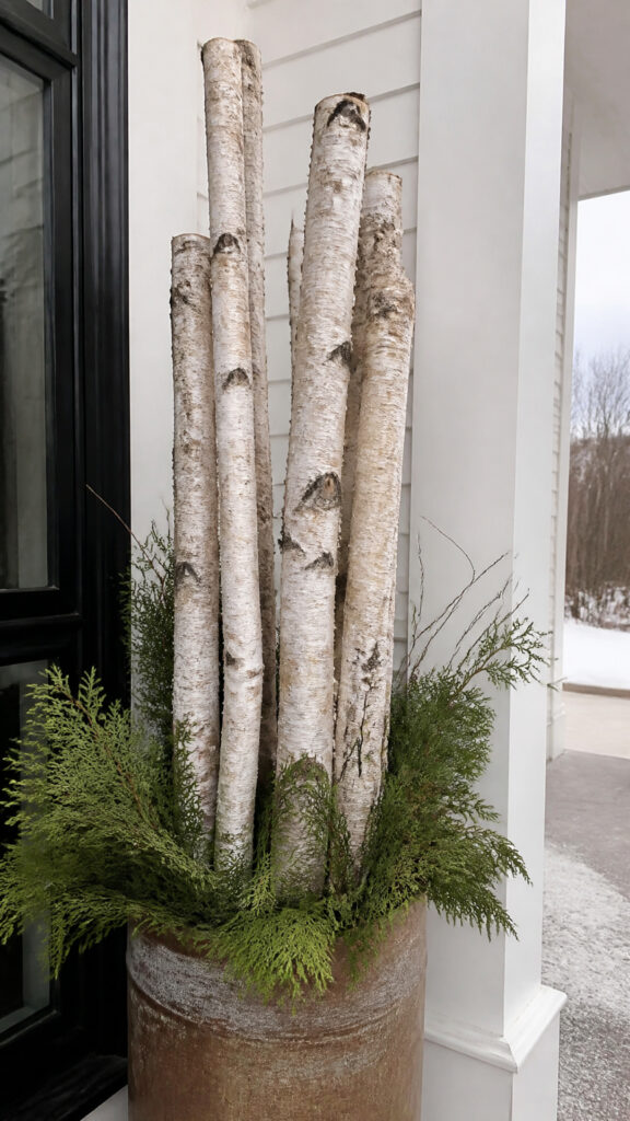 Birch Log Arrangements