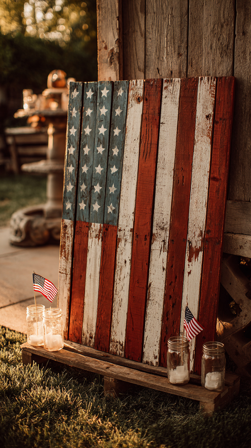 Wood Pallet Flag Display - Image 1