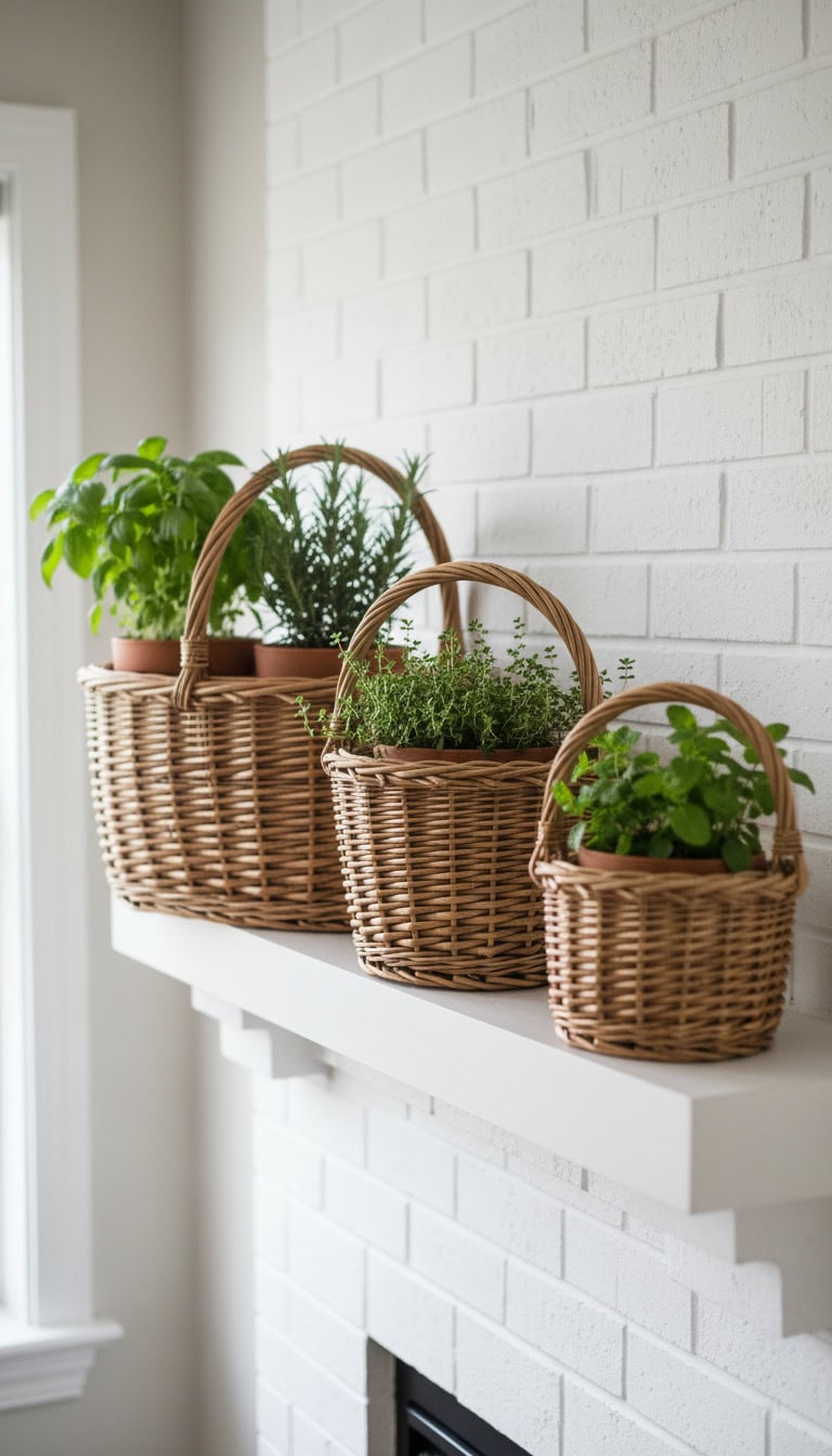 Woven Basket Herb Garden